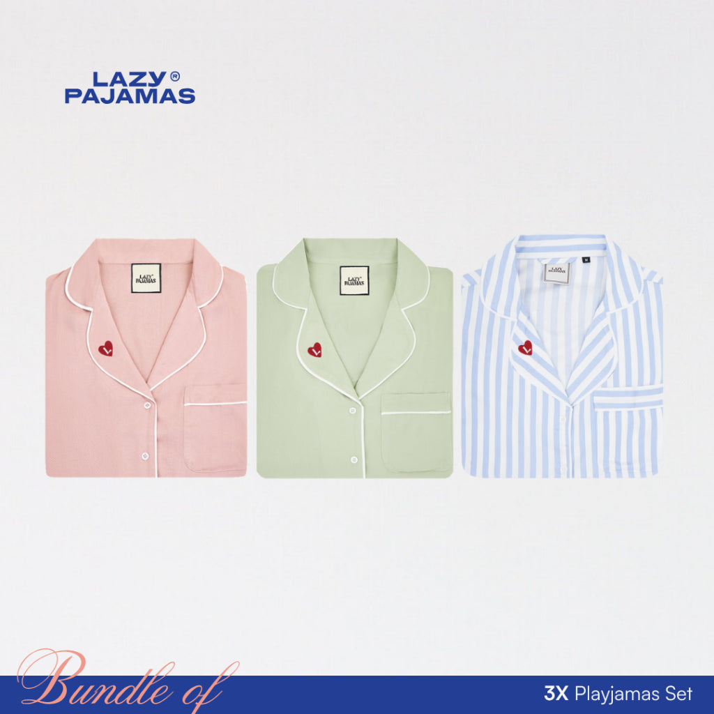 Lazy Pajamas® Bundle of 3 Classic PLAY Pajamas Set | Piyama | Baju Tidur