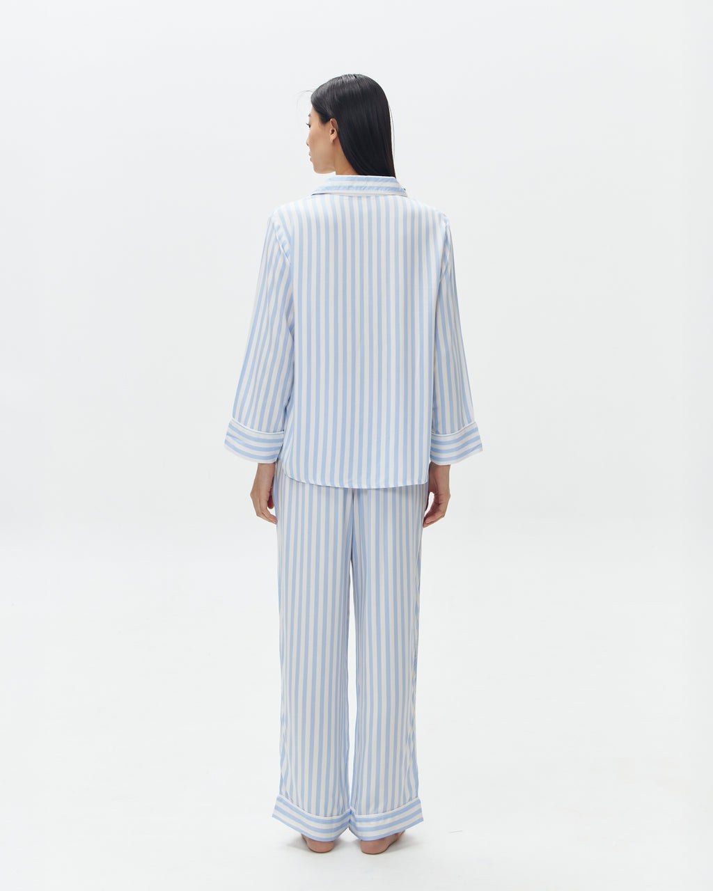 Woman Pajamas Long/Long - Blue Stripes