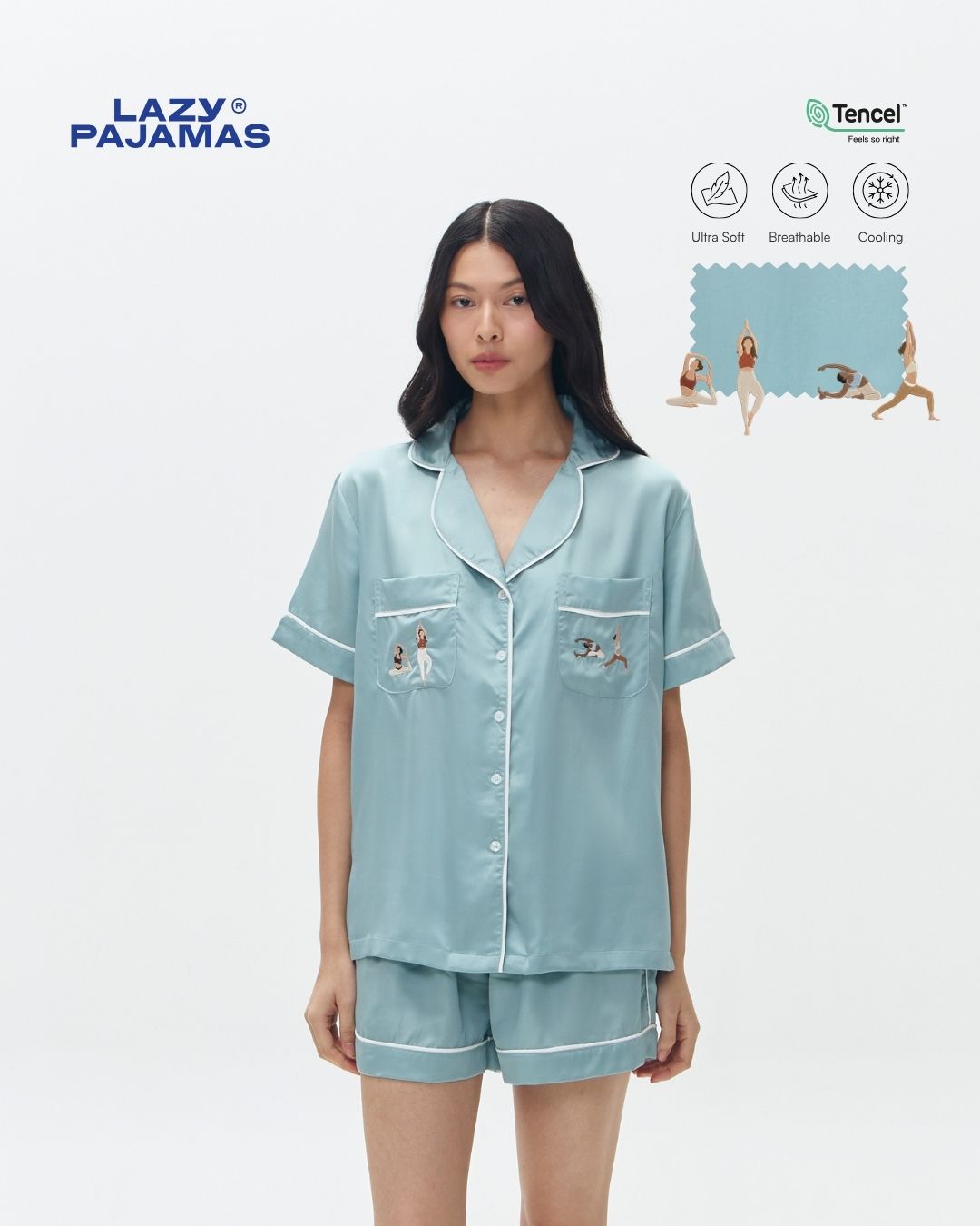 Lazy Pajamas® Tencel™ Silk Sports Series Pajamas Yoga  - Piyama | Baju Tidur