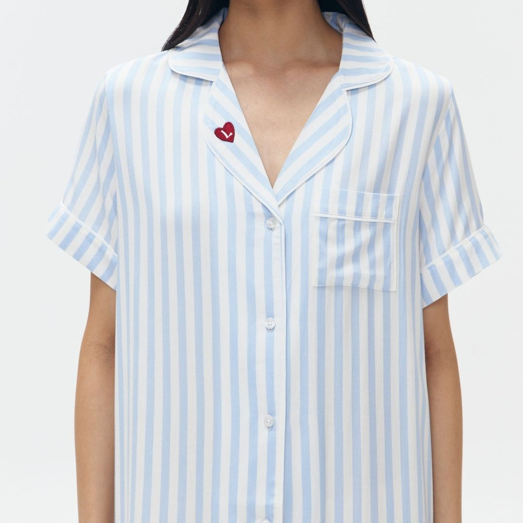 LAZY Pajamas Däster Blue Stripes | Piyama Daster