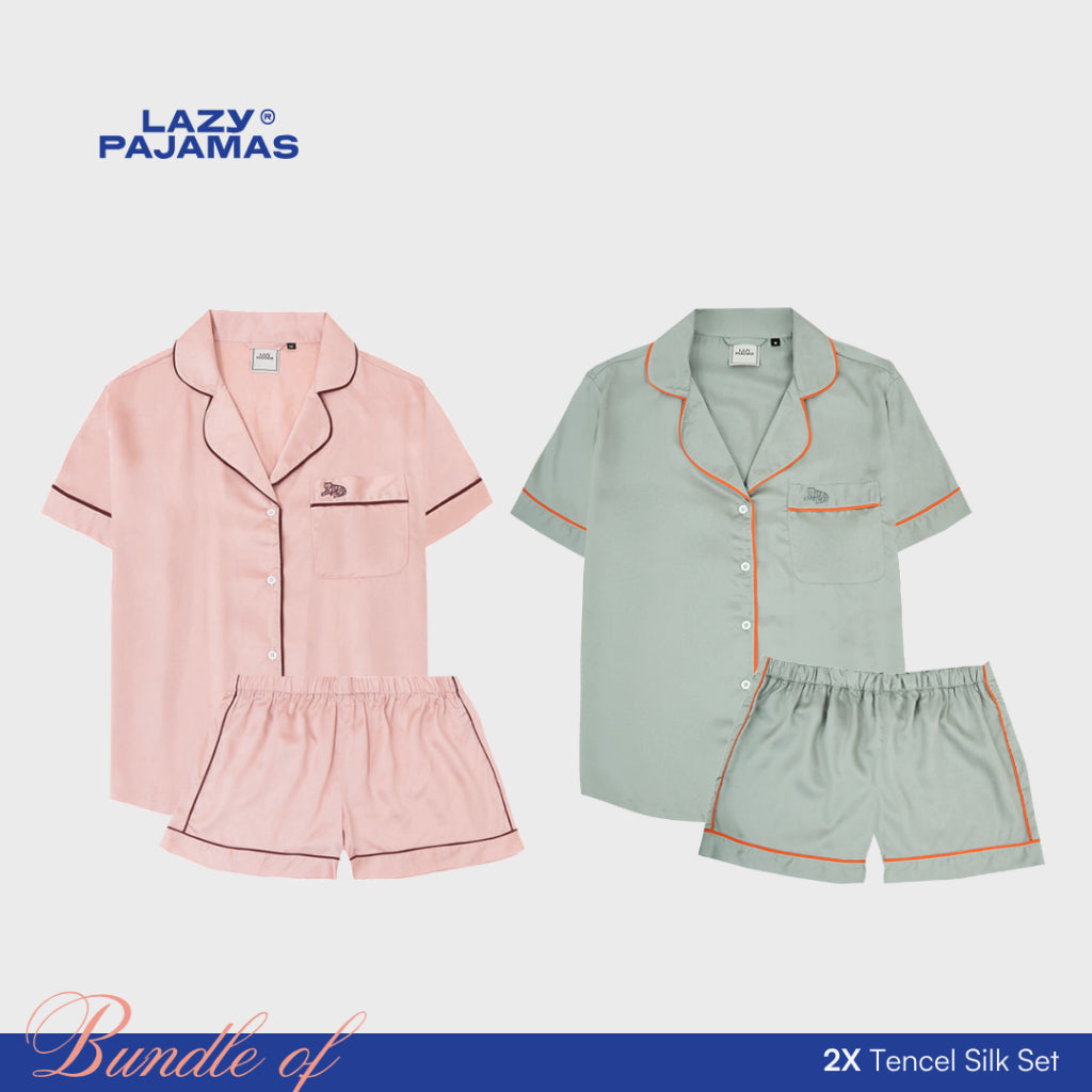 Bundle of 2 Tencel Silk Pajamas Set