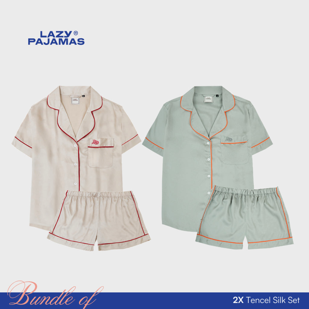 Bundle of 2 Tencel Silk Pajamas Set