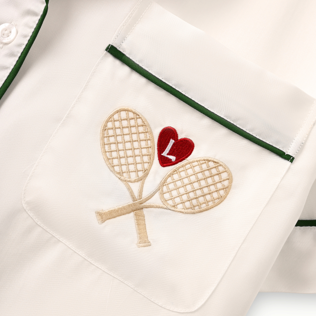 Lazy Pajamas® Tencel™ Silk Sports Series Pajamas - Reversed Tennis Court | Piyama | Baju Tidur