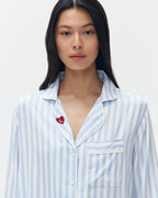 Woman Pajamas Long/Long - Blue Stripes