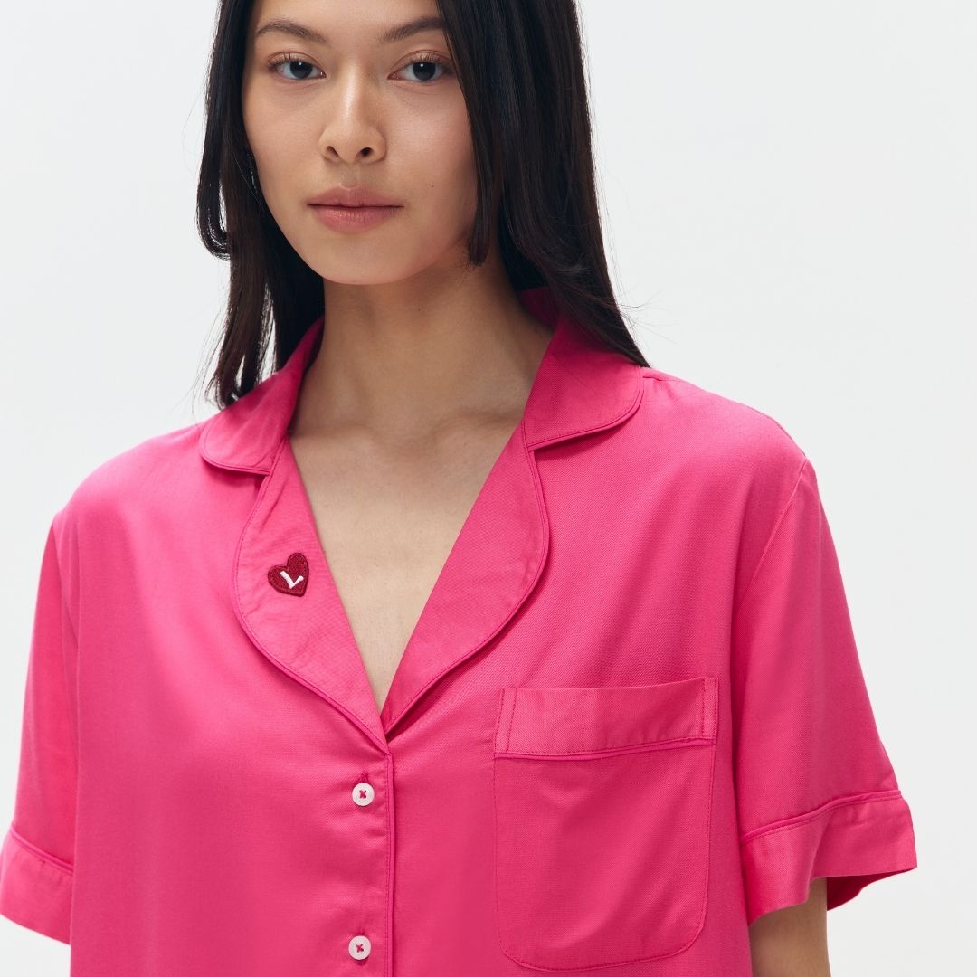 Lazy Pajamas® Classic PLAY Pajamas Set - Valentino Pink | Piyama | Baju Tidur