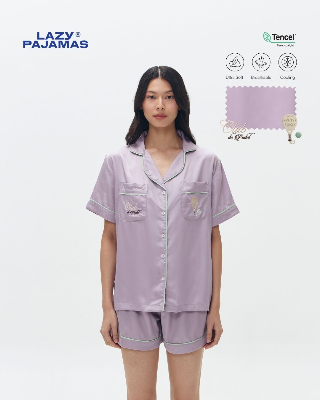 Lazy Pajamas® Tencel™ Silk Sports Series Pajamas Padel  - Piyama | Baju Tidur