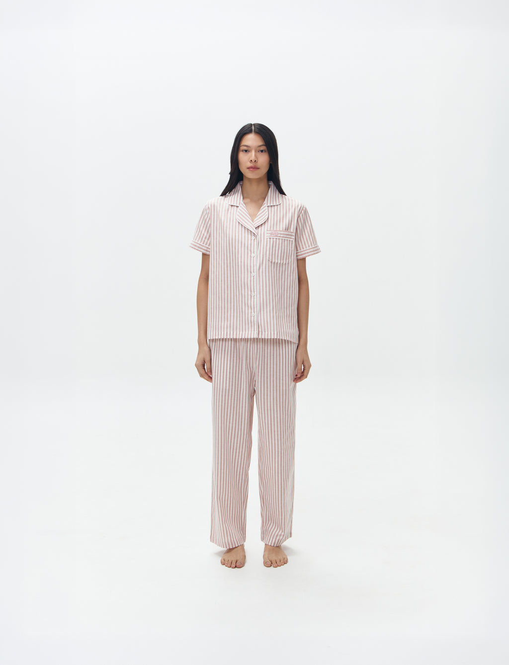 Woman Pajamas Short/Long -  Pink Stripes