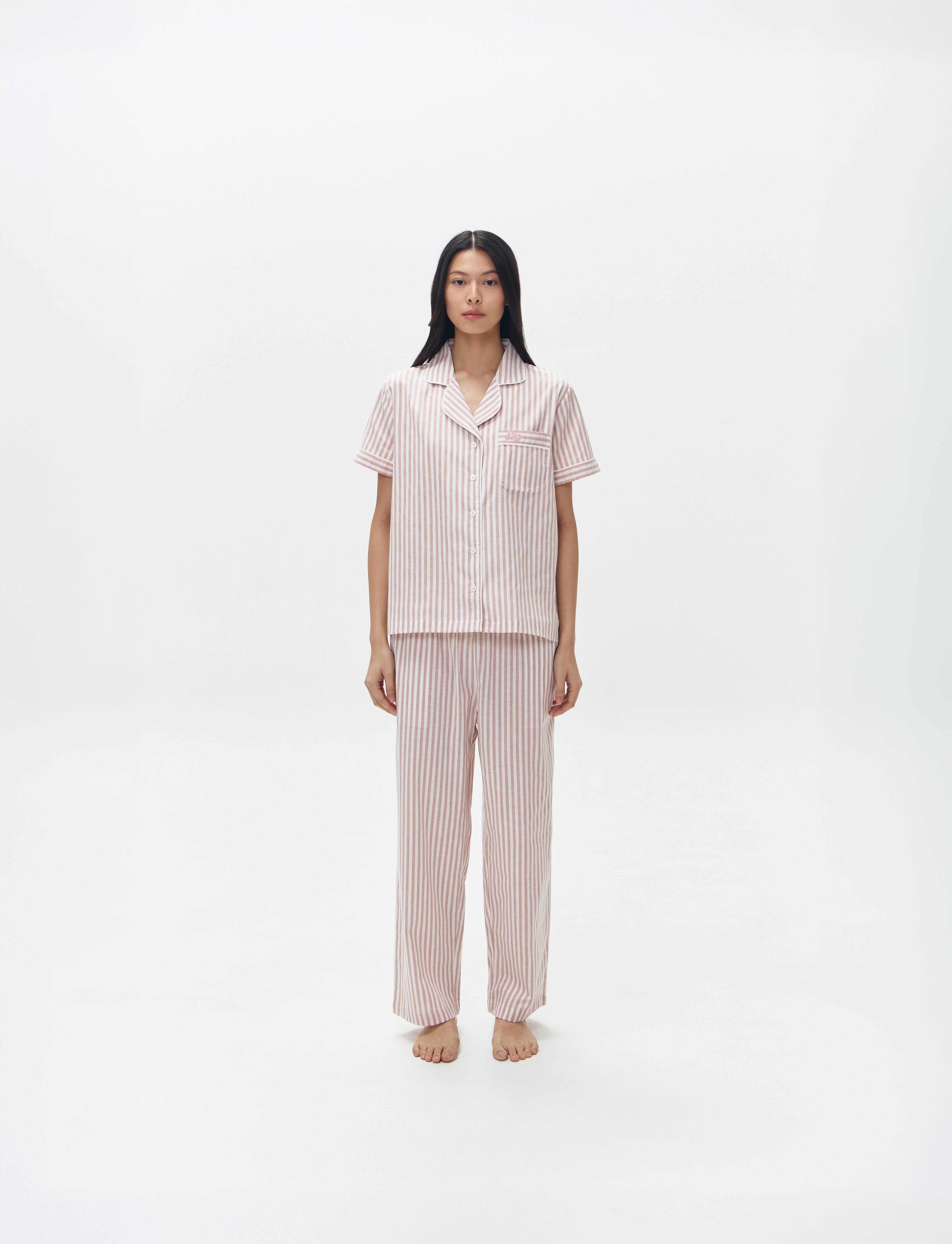 Woman Pajamas Short/Long -  Pink Stripes