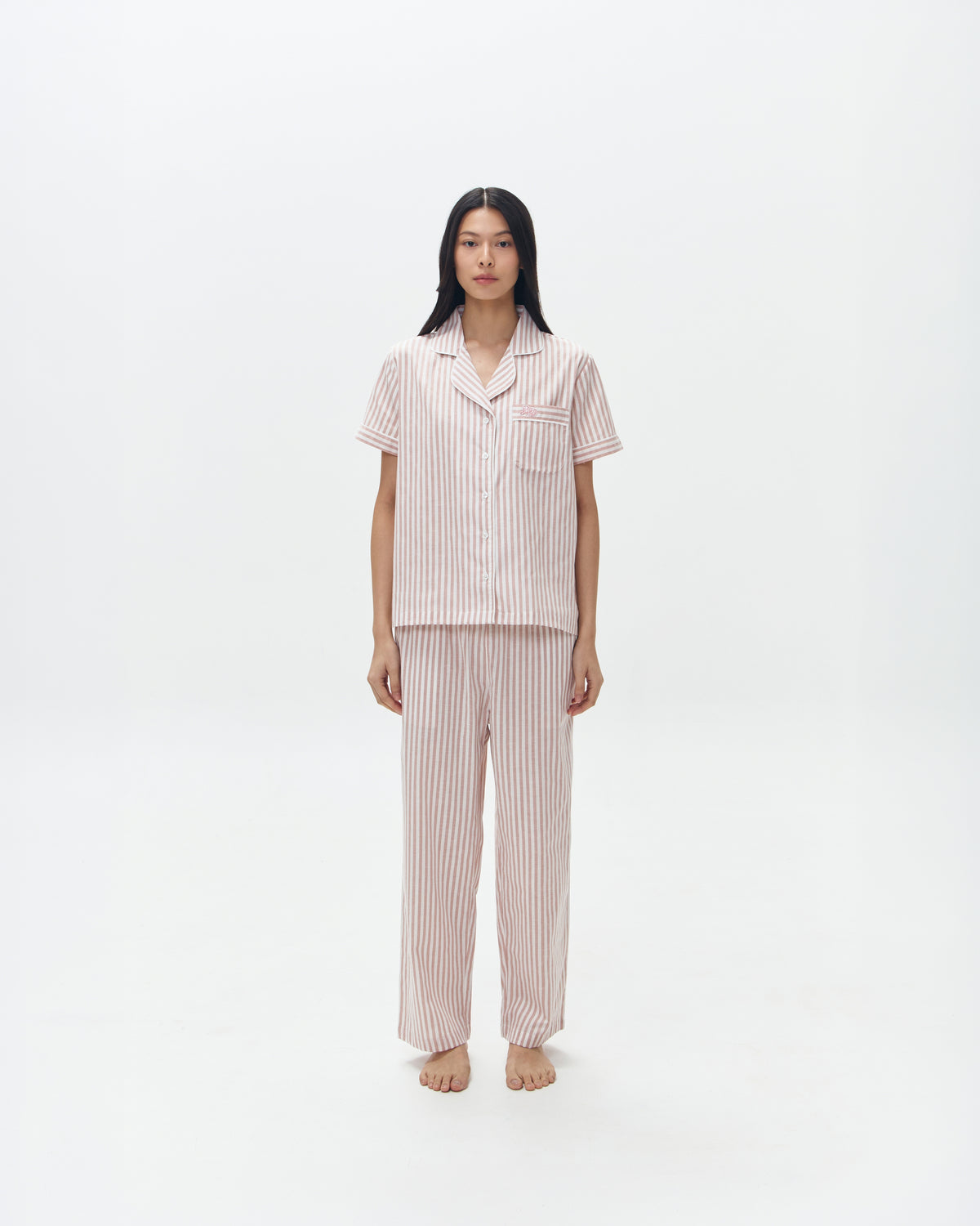 Woman Pajamas Short/Long -  Pink Stripes