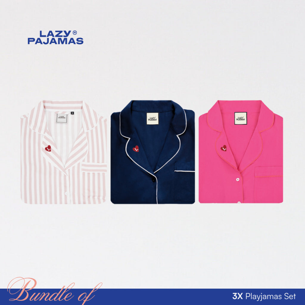 Lazy Pajamas® Bundle of 3 Classic PLAY Pajamas Set | Piyama | Baju Tidur