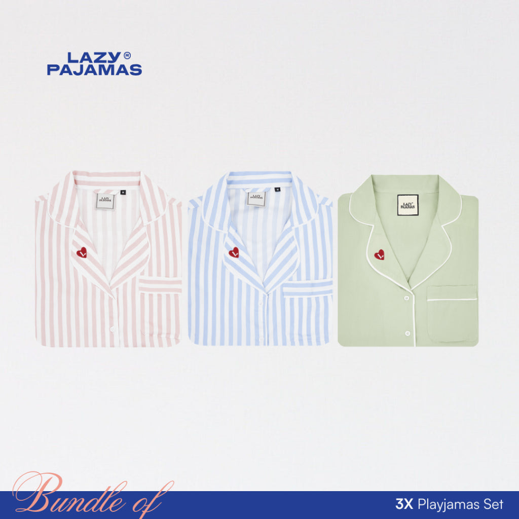 Lazy Pajamas® Bundle of 3 Classic PLAY Pajamas Set | Piyama | Baju Tidur