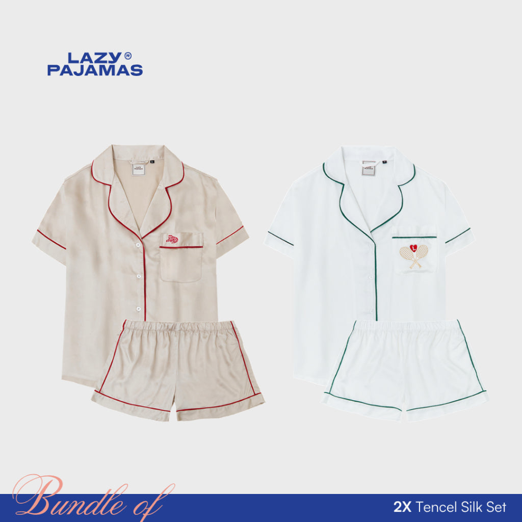Bundle of 2 Tencel Silk Pajamas Set