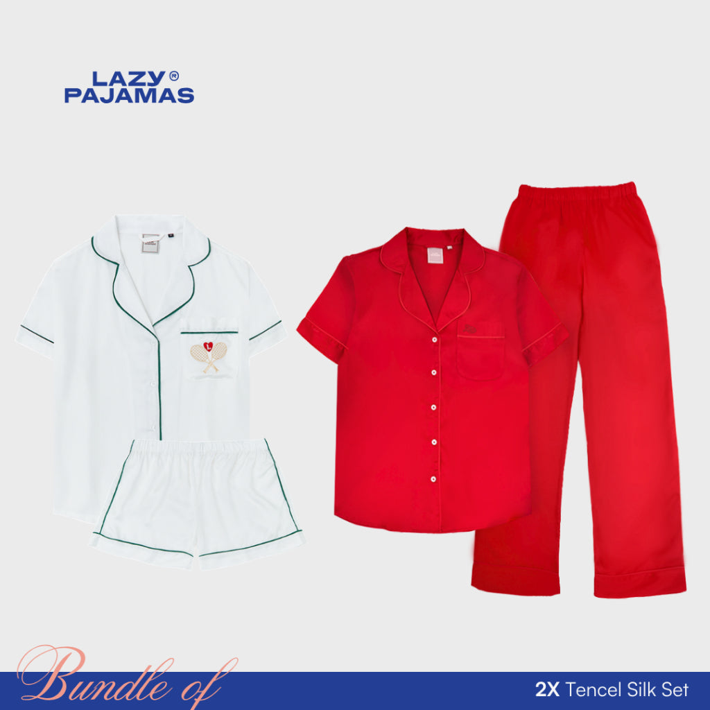 Bundle of 2 Tencel Silk Pajamas Set