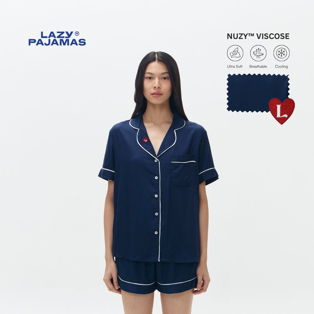 Lazy Pajamas® Classic PLAY Pajamas Set - Navy Blue | Piyama | Baju Tidur
