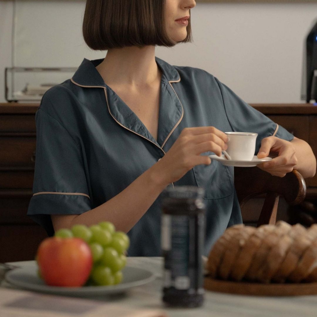 Lazy Pajamas® Tencel™ Silk Pajamas - Prusse Blue | Piyama | Baju Tidur