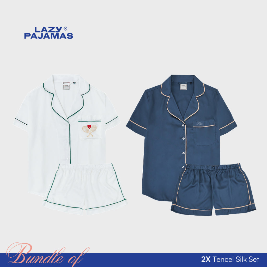 Bundle of 2 Tencel Silk Pajamas Set