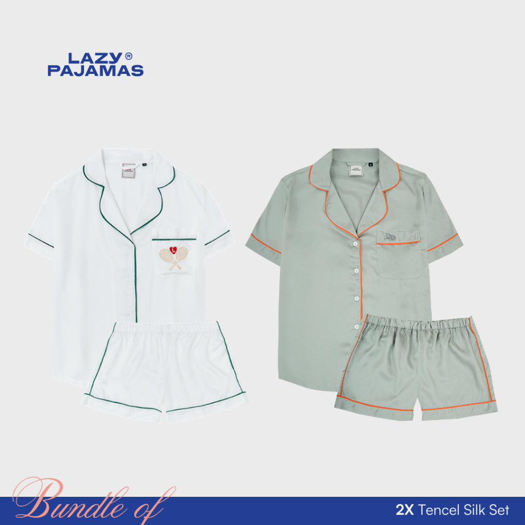 Bundle of 2 Tencel Silk Pajamas Set